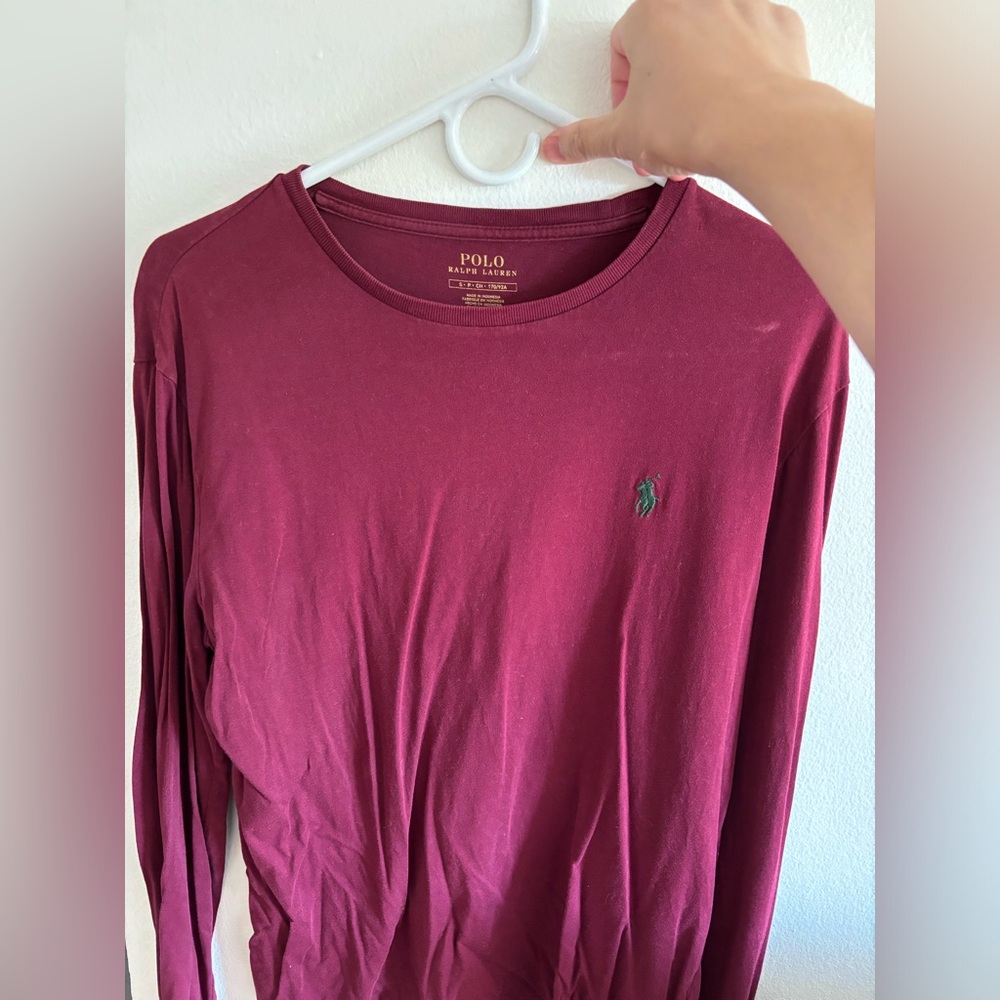 SOLD Polo Ralph Lauren Long Sleeve T Shirt Men Small Wine